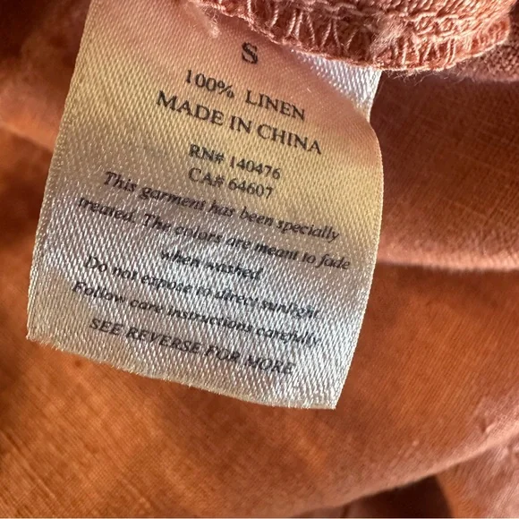 Faherty Sun Strider Linen Pants Wide Leg High Rise Womens Small Red Rock/Orange - Picture 6 of 13